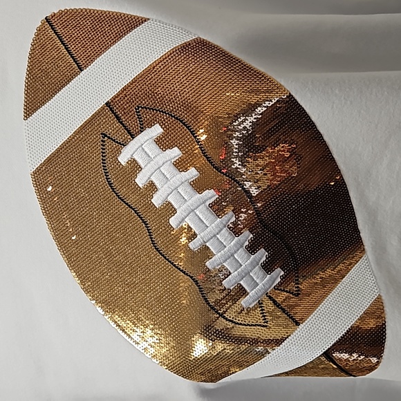 'Queen of sparkle' WHITE & GOLD FOOTBALL SWEATSHIRT - Picture 3 of 3